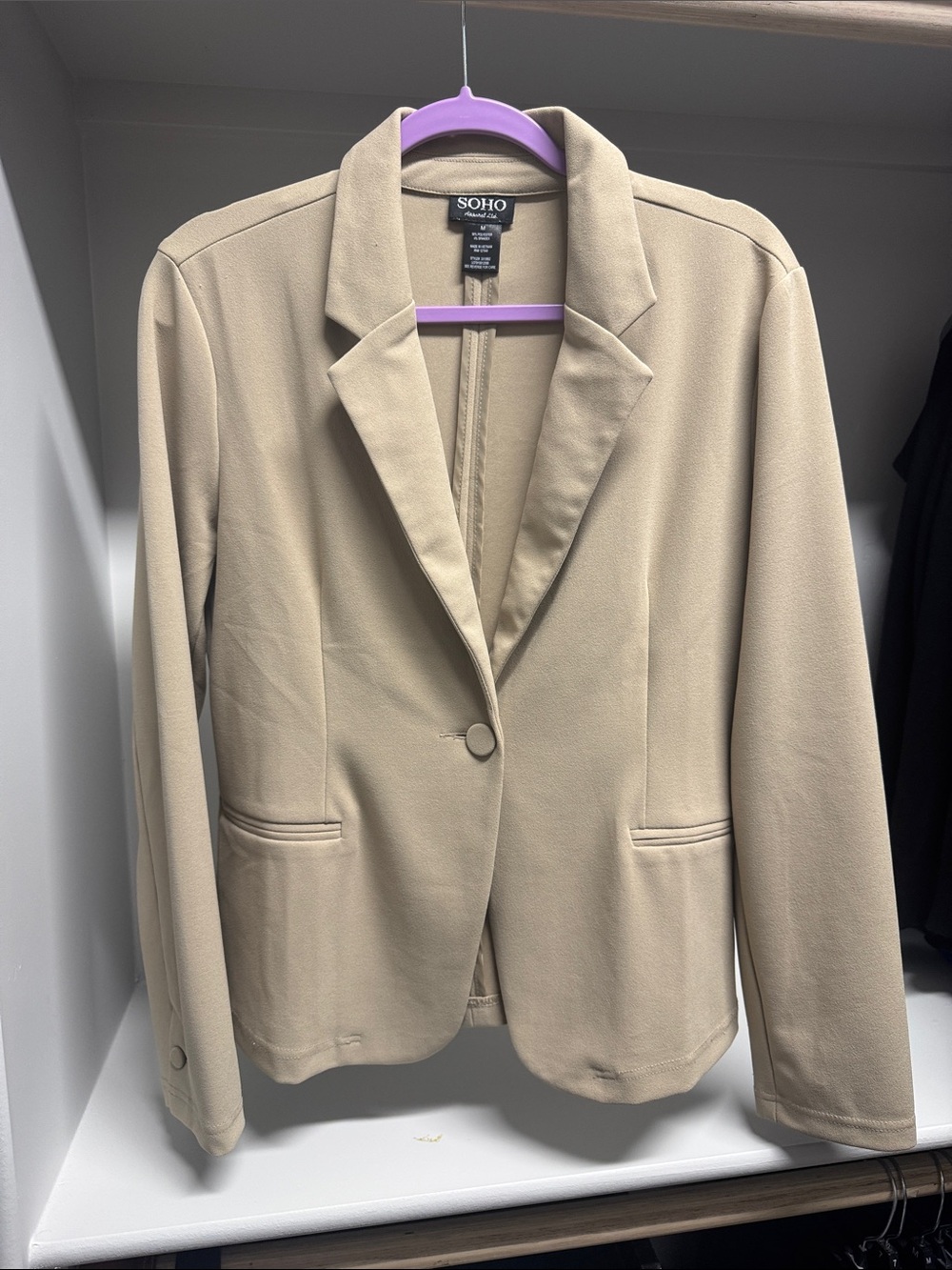 SOHO Women’s Tan Single-Button Blazer